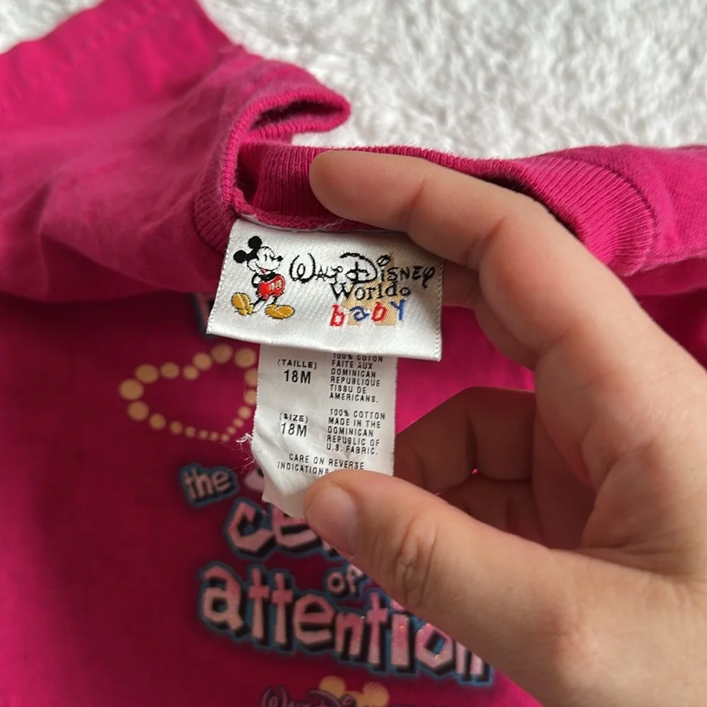 Vintage Disney world  girls pink Minnie Mouse Shirt